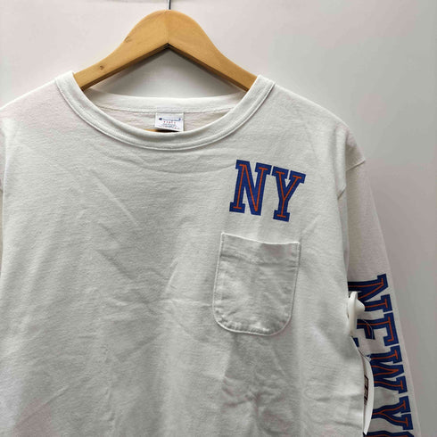 チャンピオン Champion T1011 USA製 NY プリント ポケット L/S Tシャツ ロンT メンズ import:M